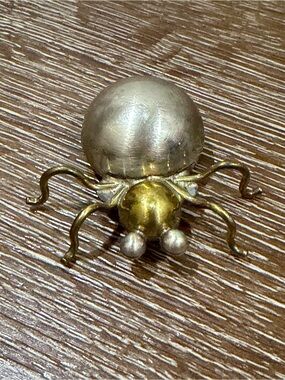 Vintage taxco Mexico 925 sterling silver spider brooch two tone